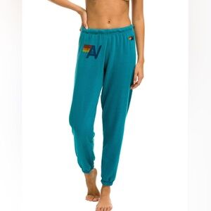 *Like New* Aviator Nation Logo Joggers / Sweatpants in Teal Size S Loungewear